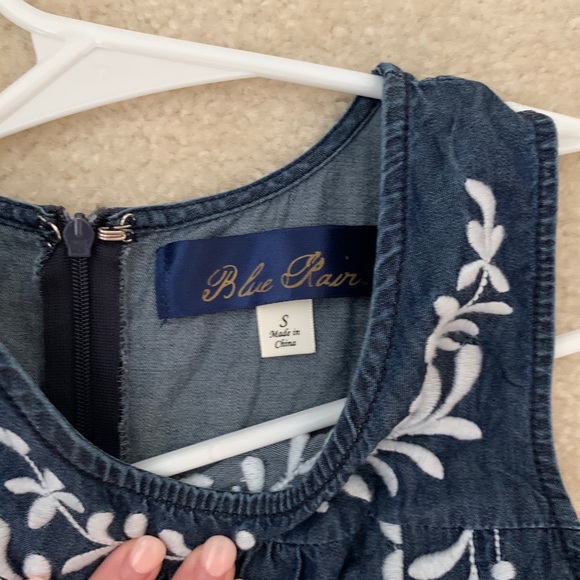 Blue Rain Dark Chambray Tank Top with White Detail - Picture 3 of 4